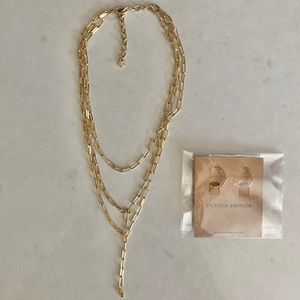 Baublebar layered necklace and hoops earrings